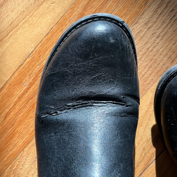 G by Guess black leather boots Sz 8.5 used worn Up to the knee height with heel - Picture 14 of 14